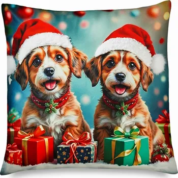 Polštář Vánoční polštář s 3D aplikací CHRISTMAS FRIENDS 40x40 cm Mybesthome Varianta: Povlak na polštář, 40x40 cm