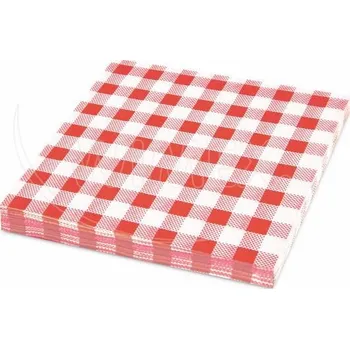 Papírový ubrousek Ubrousek 1vrstvý Karo červený 33 x 33 cm [100 ks]]