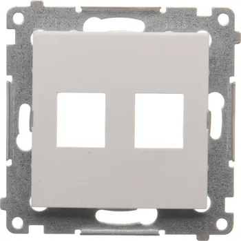 vypínač Kryt telefonní a datové 2 násobné zásuvky Keystone, plochý, Simon 54 DKP2.01/11, bílá