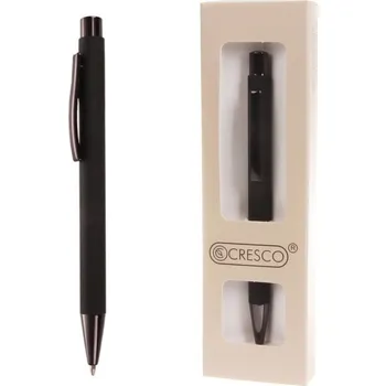 CRESCO Pero kuličkové CITY černé v dárkové krabičce, modrá náplň