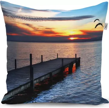 Polštář Sablio Polštář Západ slunce nad molem - 40x40 cm