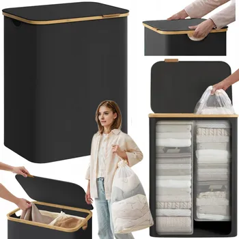 Koš na prádlo Volně stojící koš na prádlo Songmics 130 l černý