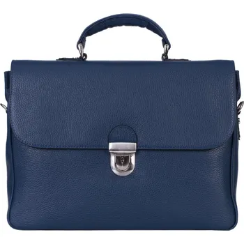 Zdravotnický oděv Pánská tmavě modrá taška na konzultace a notebook z pravé kůže
