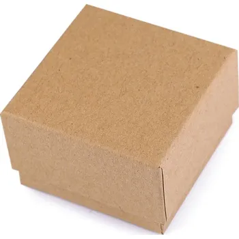 Dárková krabička Krabička na šperky 7x7 cm, velké, hnědá přírodní
