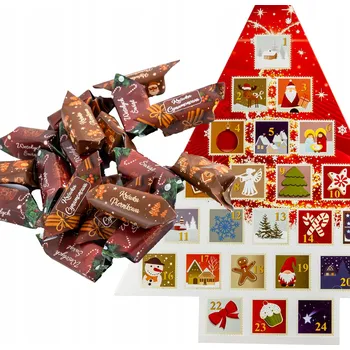 Vánoční dekorace Adventní kalendář s kravičkami mix chutí dárek vánoční Mikuláš