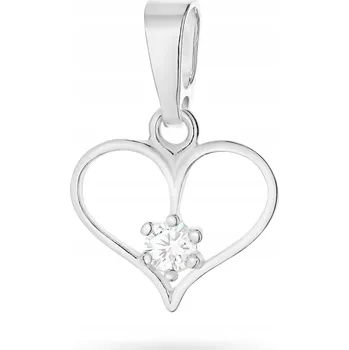 Přívěsek PŘÍVĚSEK PŘÍVĚSEK ryzost 925 Srdce s bílým kubickým zirkonem