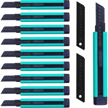 Pracovní nůž 10X NŮŽ LÁMACÍ NŮŽ S ČEPELÍ 18mm NA TAPETY + 30x NÁHRADNÍ ČEPELE