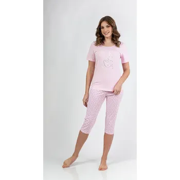 Dámské pyžamo REGINA dámské pyžamo bavlna krátký rukáv 685 růžová L