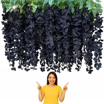 umělá květina 12x VISTÁRIE GLICINIE PREMIUM XXL umělá hustá květinová girlanda na svatba