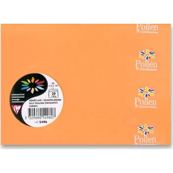 Obálka Barevná obálka Clairefontaine, C6, samolepicí, 20 ks - oranžová