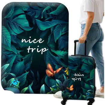 Camerazar Elastický ochranný obal na kufr, cestovní zavazadlo, listy