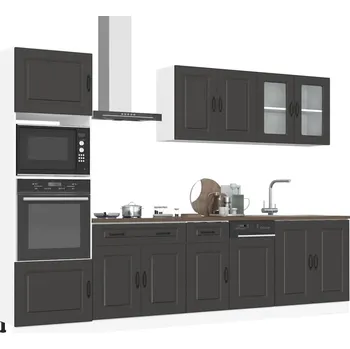 Kuchyňská skříňka 7dílná sada kuchyňských skříněk "Kalmar" černý kompozit Černý3314732