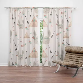 Závěs Sablio Závěs Zajíček indián: 2ks 140x250cm