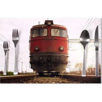 prostírání Sablio Prostírání Červený vlak na kolejích: 40x30cm