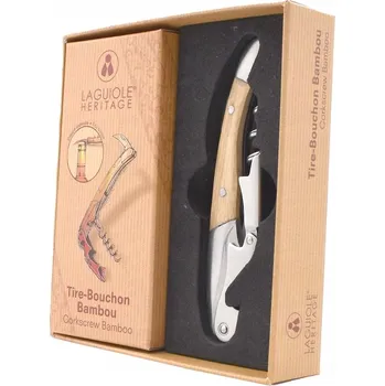 Otvírák LAGUIOLE VÝVRTKA Otvírák na víno nůž číšnický, someliérský, bambusové dřevo