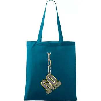 60 let na krku řetěz - Taška bavlněná - 42 x 38 cm ( Petrolejová )