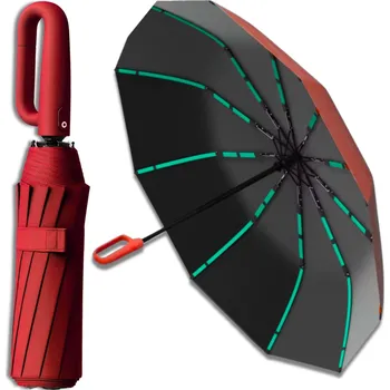 Deštník Camerazar ČERVENÝ deštník ANTI-UV automatický skládací deštník