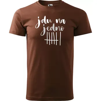 Pánské tričko Sablio Tričko s potiskem Jdu na jedno - hnědé S