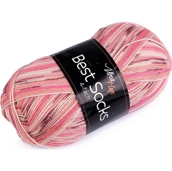 Příze Pletací příze Best Socks samovzorovací / ponožkovka 100 g, barva 8 (7303) růžová světlá