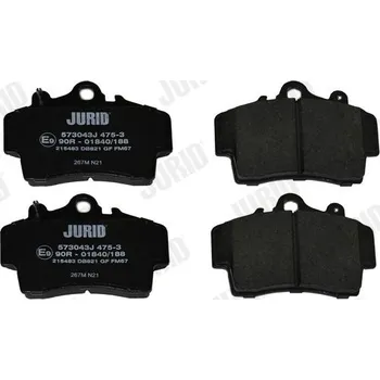 Brzdová destička Sada brzdových destiček, kotoučová brzda JURID 573043J