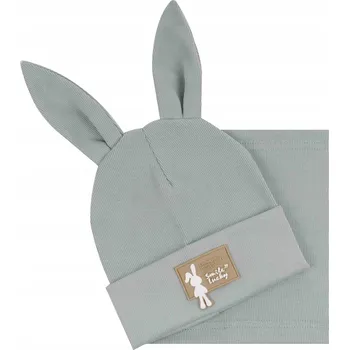 Čepice LETNÍ JARNÍ DĚTSKÝ SET ČEPICE S UŠIMA + NÁKRČNÍK NÁKRČNÍK 40-44