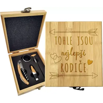 Víno Sablio Dárková sada na víno Tohle jsou nejlepší rodiče: 147×168×49 mm