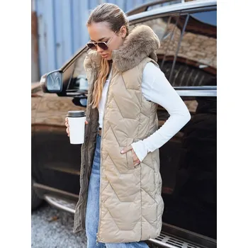 Dámská vesta Dámská prošívaná vesta Dstreet TY5261 Barva: Béžová, Velikost: S