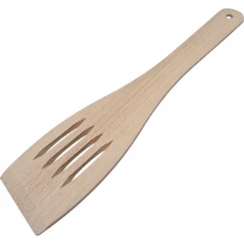 Obracečka Stěrka dřevěná děrovaná kuchyňská 30 cm na smažení a obracení