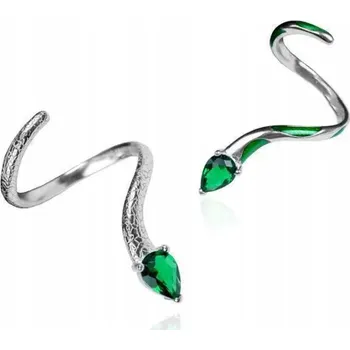 Přívěsek Sada dvou stříbrných prstenů Hadi se smaragdy Ocel ocel