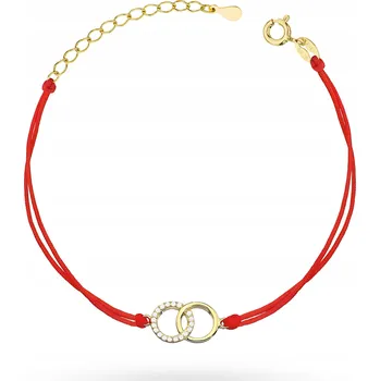 Náramek Pozlacený STŘÍBRNÝ NÁRAMEK ryzost 925 ŠŇŮRKA Proplétaná Kola se Zirkony