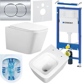 Klozet BPS-koupelny Podomítkový modul Geberit DuoFix s WC mísou RN-WH-RIM-03 + ovládací tlačítko Delta 01 chrom