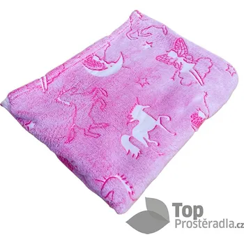 Mikroplyšová svítící deka Premium 150x200 Víly a jednorožci