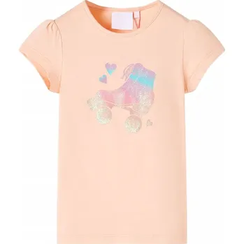 Chlapecké tričko VidaXL Dětské tričko s krátkým rukávem, světle oranžové, velikost 116