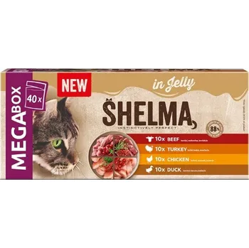 Krmivo pro kočku Shelma Cat Multipack GF dušené filetky masové receptury v želé 40x 85 g