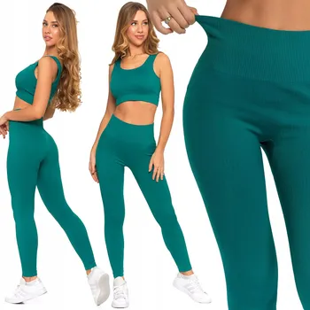 Dámské legíny Dámské sportovní legíny, přiléhavé, žebrované, s vysokým pasem MORAJ L/XL