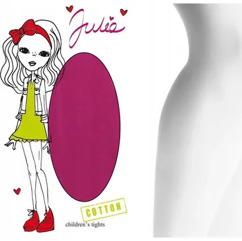 MARILYN Dětské bavlněné punčochové kalhoty JULIA 80 DEN BÍLÉ WHITE vel. 140/146