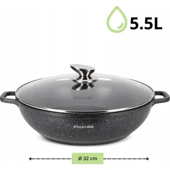 Hrnec Hrnec hrnec Kamille 5,5 l černý mramorový s poklicí 32 cm