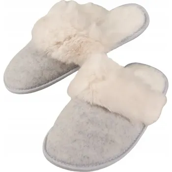 Dámské pantofle Dámské šedé nazouvací Pantofle Captain Mike s kožíškem 39