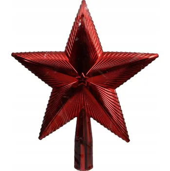 Vánoční dekorace Červená vánoční špička Nerozbitná plastová hvězda 21,5x19 Cm