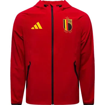 Pánská bunda větrovka Adidas Belgie 2026 Tiro Travel Full-Zip červená
