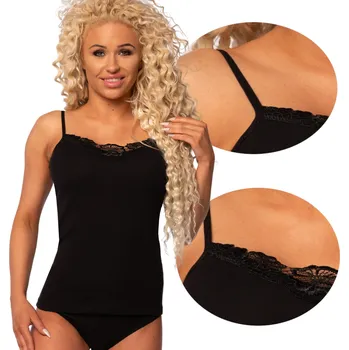 Dámské tričko TRIČKO NA RAMÍNKA Bavlna Top Halenka Dámská Vypasované Plus Size 3XL