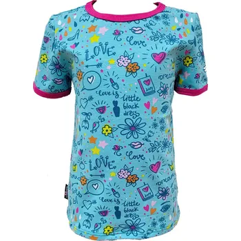 Dívčí tričko Dívčí tričko KR tyrkysové - love