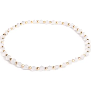 Náramek 7 Angelic Eyes Křišťálový náramek se 14 kt zlatými kuličkami Délka: 17 cm