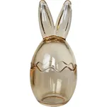 Béžová skleněná dóza vajíčko s oušky Rabbi - Ø 8*17 cm 218456110