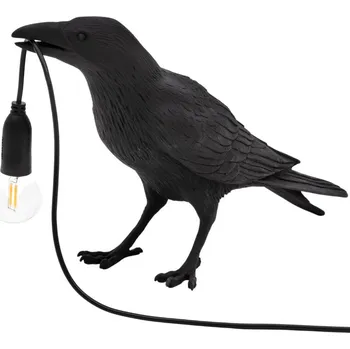 Lampička Stolní lampa BIRD WAITING Seletti 33 cm černá