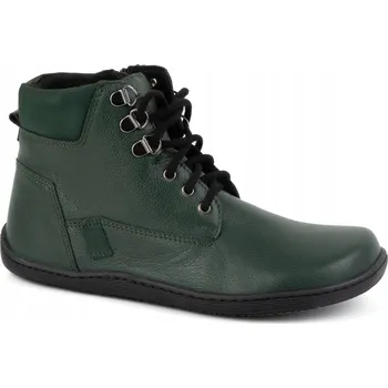 Dámská zimní obuv Dámské minimalistické kožené zimní boty barefoot 1262 zelené 41