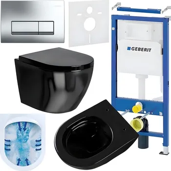 Klozet BPS-koupelny Podomítkový modul Geberit DuoFix s WC mísou MU-BL-RIM-02 + ovládací tlačítko Delta 50 chrom