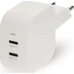 NEDIS síťová nabíječka/ 45 W/ PD 3.0/ rychlé nabíjení/ 2.25 / 3.0 A/ 2x USB-C/ bílá