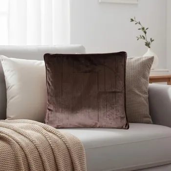 Dekorativní polštářek Dekorační sametový polštář, 45 x 45 cm, hnědý 496302