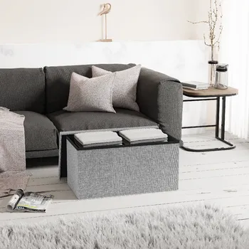 Taburet Skládací lavice VCM „Boxas“, světle šedá 496866